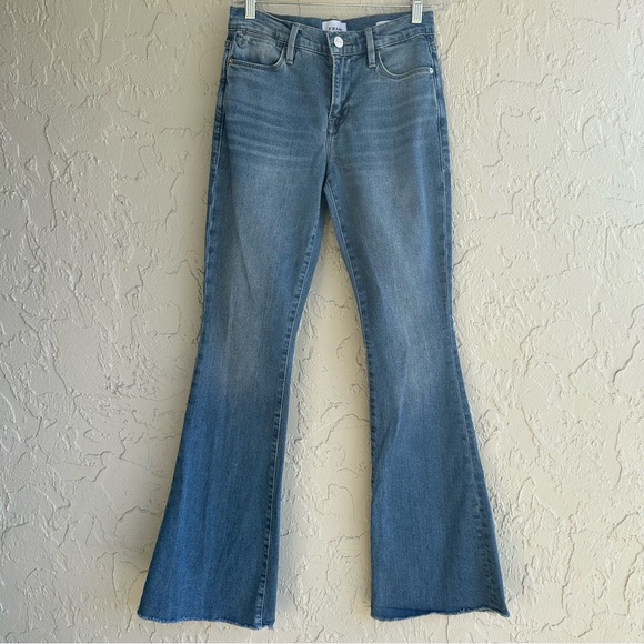 Frame Denim Denim - FRAME Jean Women 25 Le High Flare Bell Bottom Festival Boho High Waist Deepwater